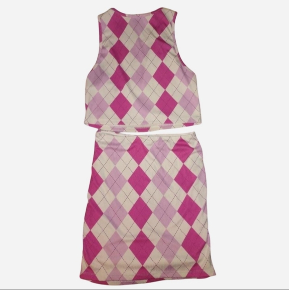 Princess Polly Pink Argyle Skirt Set - Picture 7 of 15